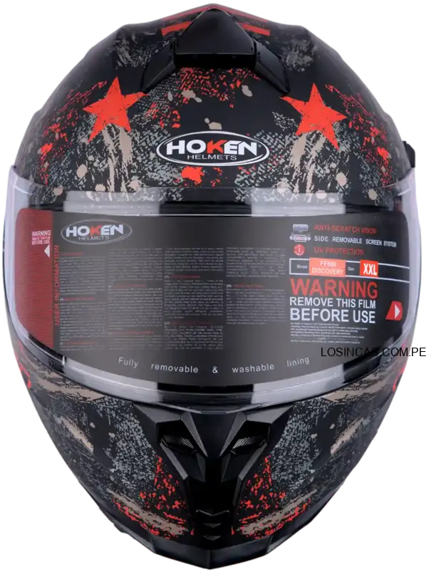 Casco Hoken 869 Discovery Rojo Mate para moto