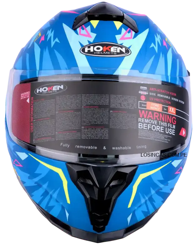 Casco Hoken 869 Impact Azul Mate para motociclistas