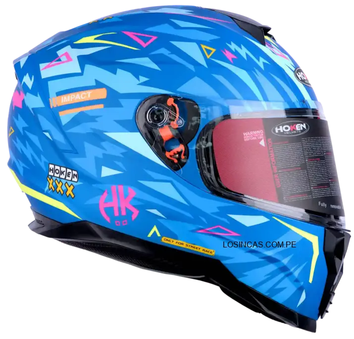 Casco Hoken 869 Impact Azul Mate para motociclistas 2