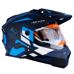 Casco HRO MX330DV Danag Azul Mate para motociclismo 2