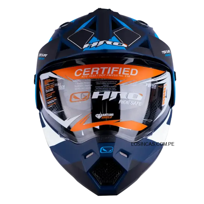 Casco HRO MX330DV Danag Azul Mate para motociclismo