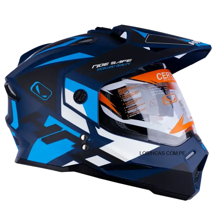 Casco HRO MX330DV Danag Azul Mate para motociclismo 2