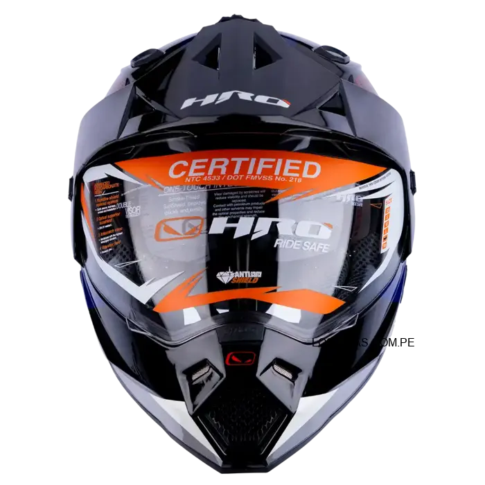 Casco HRO MX330DV Dozer Negro/Rojo para moto