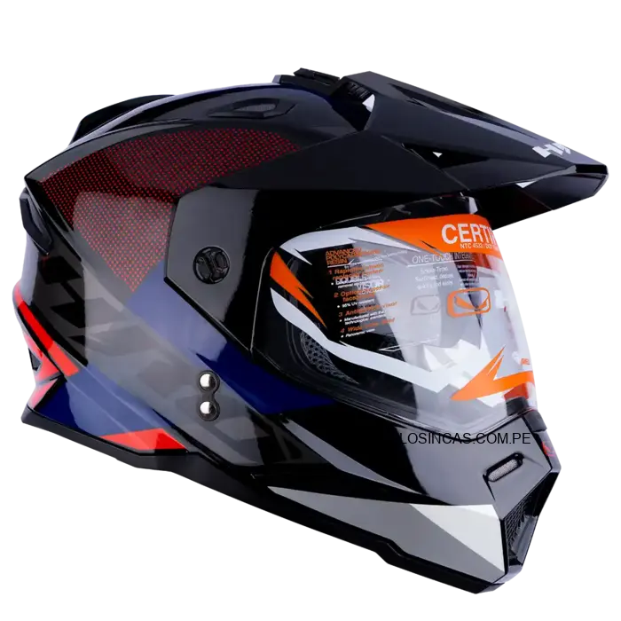 Casco HRO MX330DV Dozer Negro/Rojo para moto 2