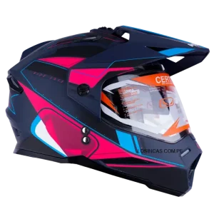 Casco HRO MX330DV Voltex Azul/Fucsia 2