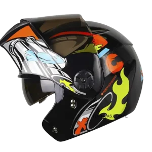 CASCO ART. ICH 3110 TURBO FURY NM/NARANJA/NEON V-HUMO 2