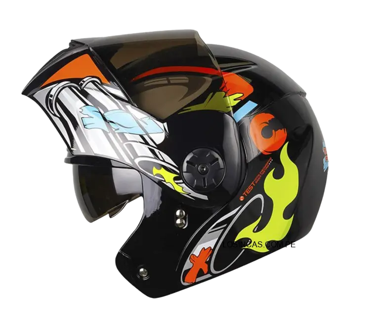 CASCO ART. ICH 3110 TURBO FURY NM/NARANJA/NEON V-HUMO 2