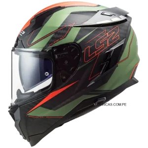 Casco LS2 FF327 FOLD Verde Mate/Naranja C/Pinlock 2