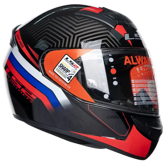 Casco LS2 FF352 ZEN negro y rojo 2