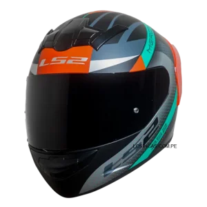 Casco LS2 NS352 Negro Mate/Rojo con visor rojo 2