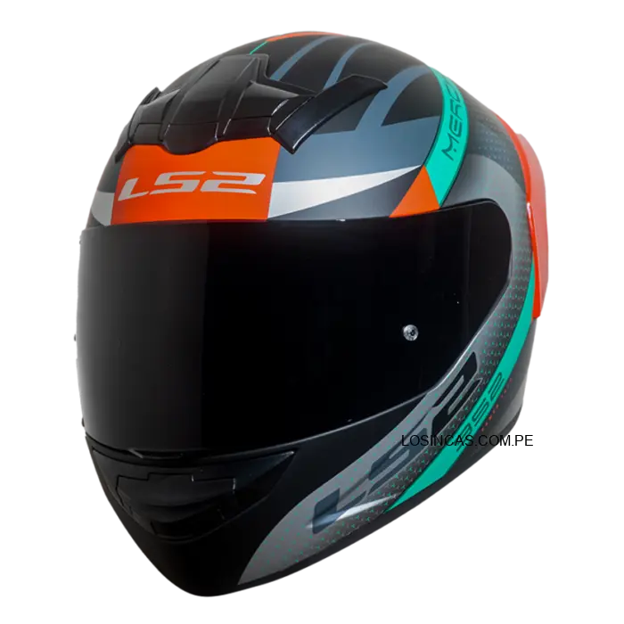 Casco LS2 NS352 Negro Mate/Rojo con visor rojo 2