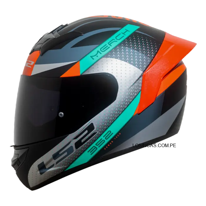 Casco LS2 NS352 Negro Mate/Rojo con visor rojo