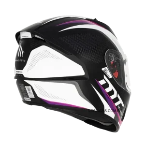 Casco MT Stinger Spike Negro Metal/Blanco/Rosado 2