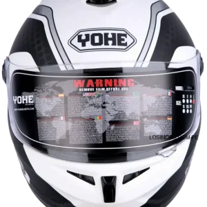 Casco Yohe FF966 18#C Negro Mate/Blanco 2